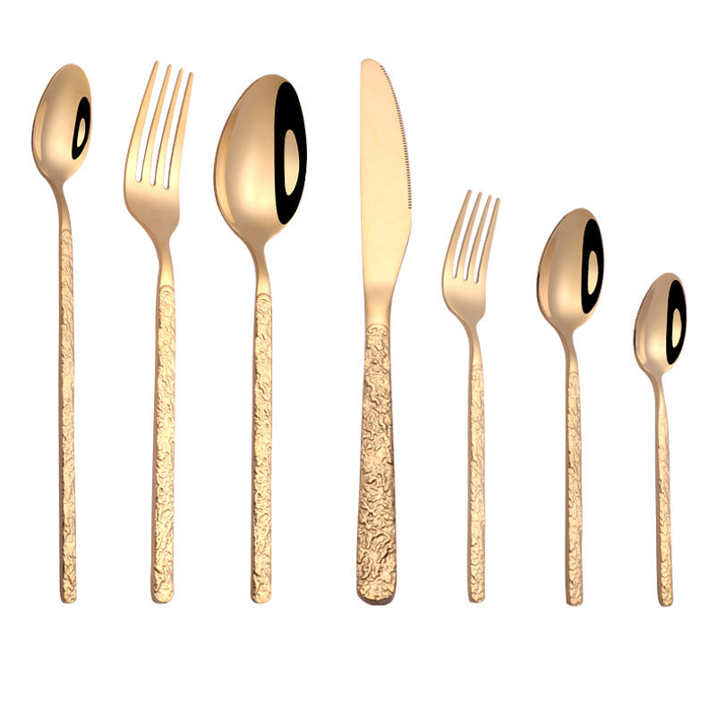 Embossed Textured Handle Steak Cutlery Western Cutlery - Sluxe Fashions