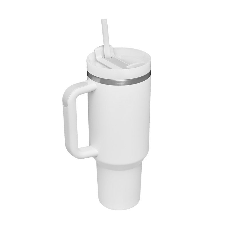 40 Oz Tumbler With Handle Straw Insulated, Stainless Steel Spill Proof Vacuum Coffee Cup Tumbler With Lid Tapered Mug Gifts For Valentine Lover Suitable For Car Gym Office Travel - Sluxe Fashions