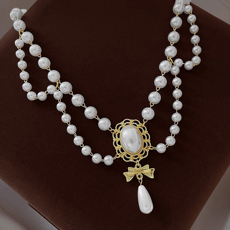 Retro Baroque Pearl Tassel Necklace - Sluxe Fashions