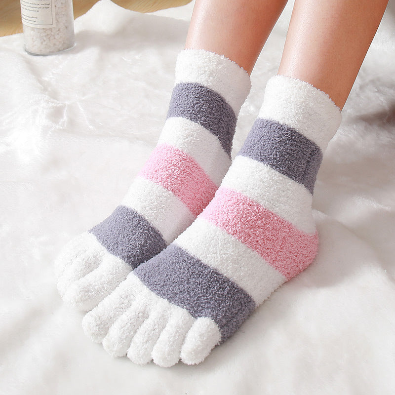 Women's Autumn And Winter Thermal Coral Fleece Sleeping Socks - Sluxe Fashions