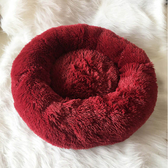 Dog Beds For Small Dogs Round Plush Cat Litter Kennel Pet Nest Mat Puppy Beds - Sluxe Global