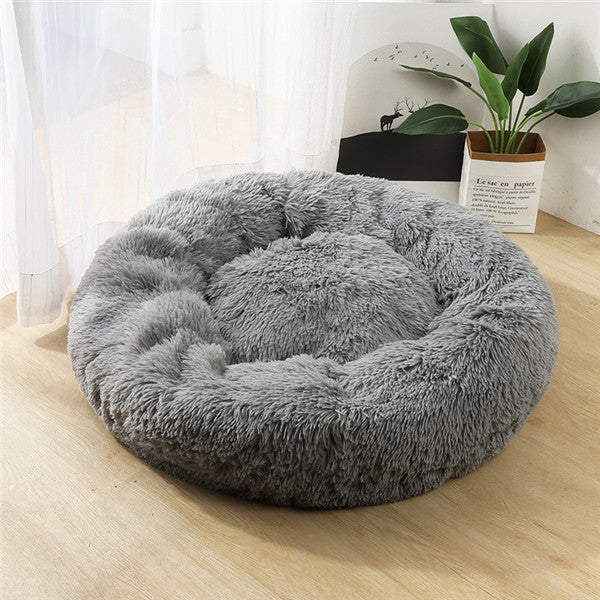 Dog Beds For Small Dogs Round Plush Cat Litter Kennel Pet Nest Mat Puppy Beds - Sluxe Global