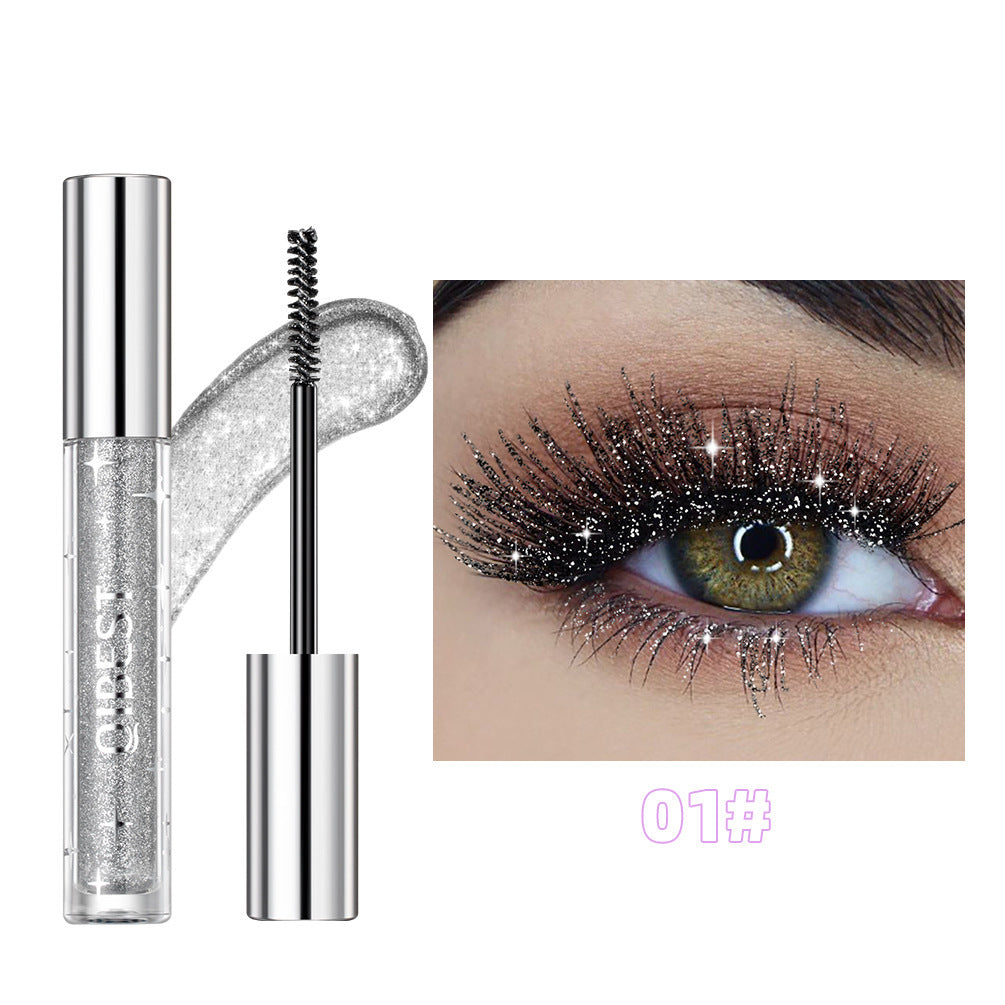 Violet Glitter Lash Mascara Diamond Mascara Thick Shiny Eyelash Curling Extension Makeup Waterproof Fast Dry Sequins Eye Black - Sluxe Fashions