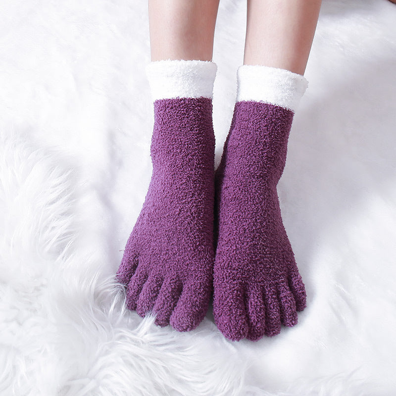 Women's Autumn And Winter Thermal Coral Fleece Sleeping Socks - Sluxe Fashions