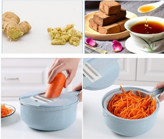 8 In 1 Mandoline Slicer Vegetable Slicer Potato Peeler Carrot Onion Grater With Strainer Vegetable Cutter Kitchen Accessories - Sluxe Fashions