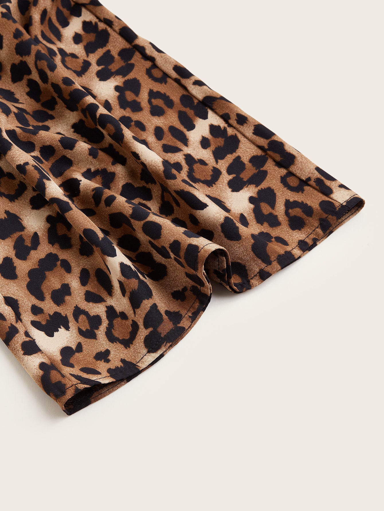 Women's Plus Size Leopard Print Wide Leg Pants - Elastic Waist, Loose Fit Casual Straight Leg Trousers For Spring Summer Fall, Lightweight Polyester Blend, Perfect For Beach Or Outdoor Outings - Sluxe Global