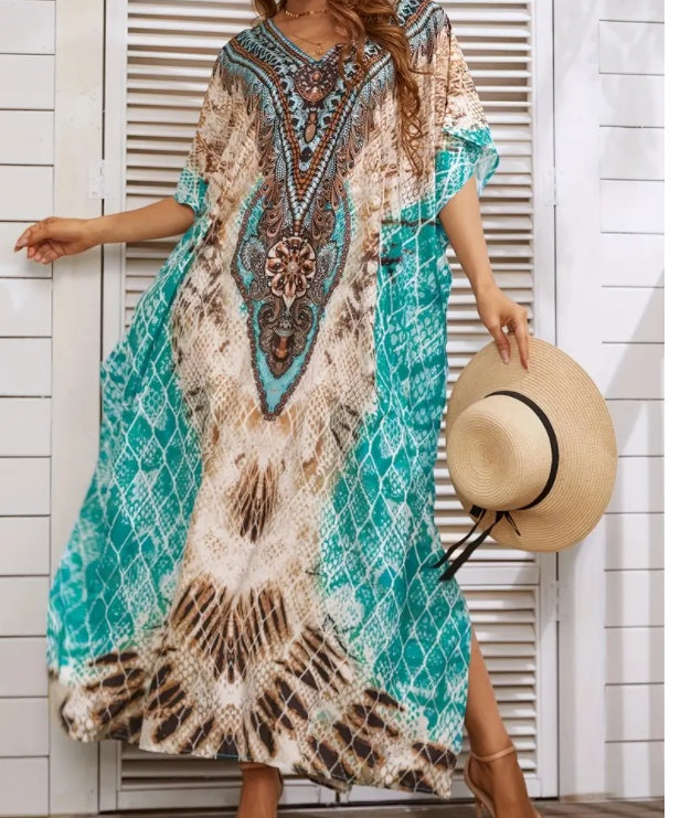 Women's Printed Plus Size Dress - Sluxe Global