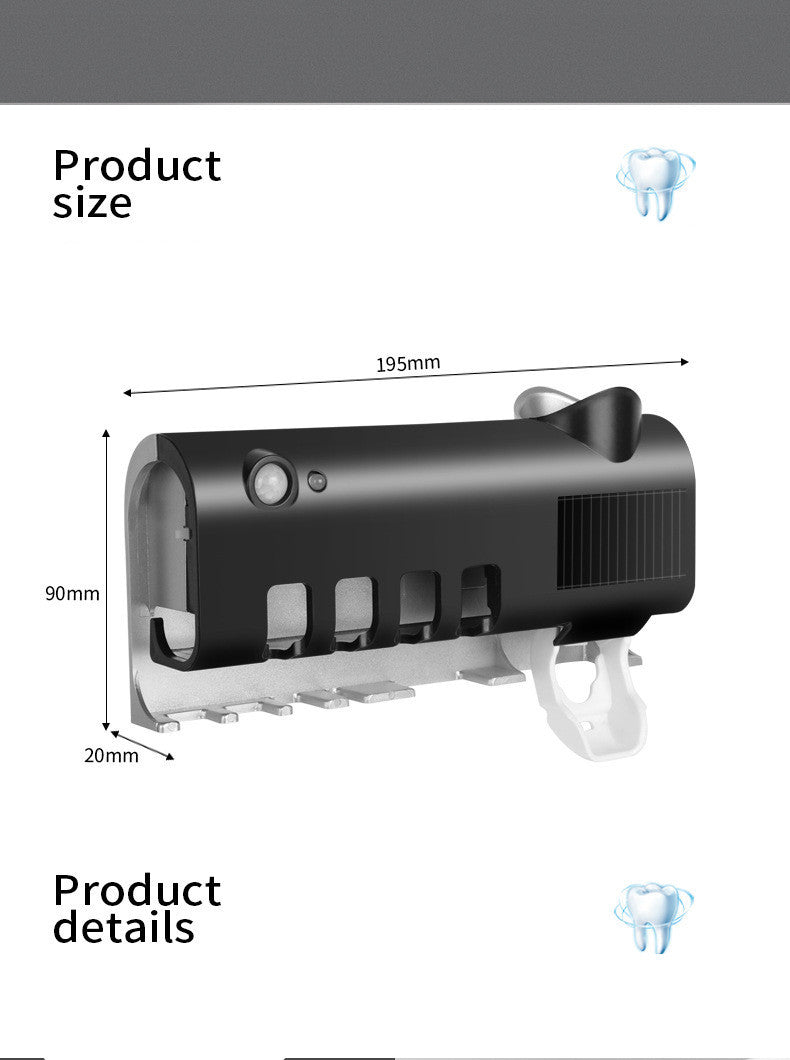 Smart Toothbrush Sterilizer Ultraviolet Sterilization Perforation-Free Wall-mounted Toothbrush Holder - Sluxe Fashions