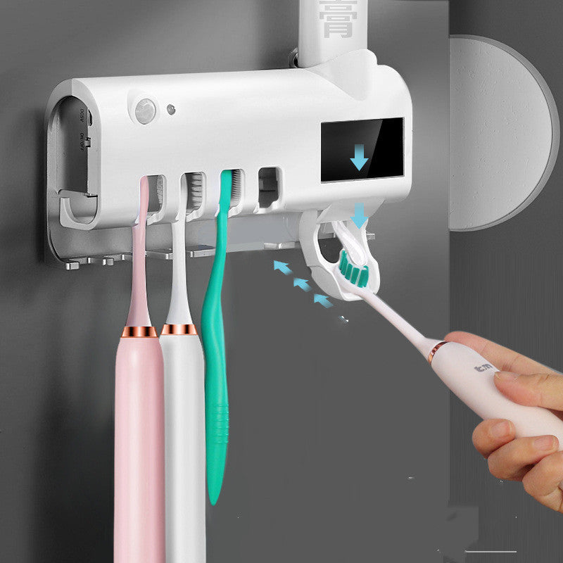 Smart Toothbrush Sterilizer Ultraviolet Sterilization Perforation-Free Wall-mounted Toothbrush Holder - Sluxe Fashions