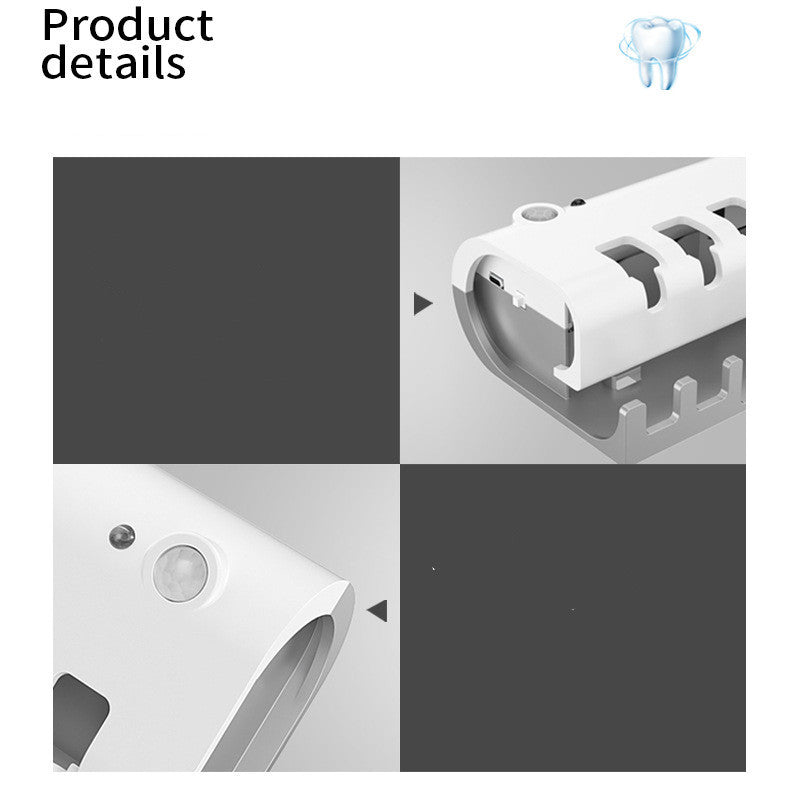 Smart Toothbrush Sterilizer Ultraviolet Sterilization Perforation-Free Wall-mounted Toothbrush Holder - Sluxe Fashions