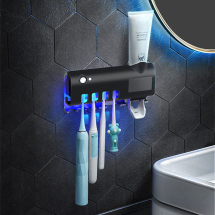 Smart Toothbrush Sterilizer Ultraviolet Sterilization Perforation-Free Wall-mounted Toothbrush Holder - Sluxe Fashions