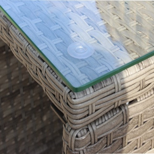 Outdoor Patio Furniture 1 Coffee Table With Clear Tempered Glass - Sluxe Global