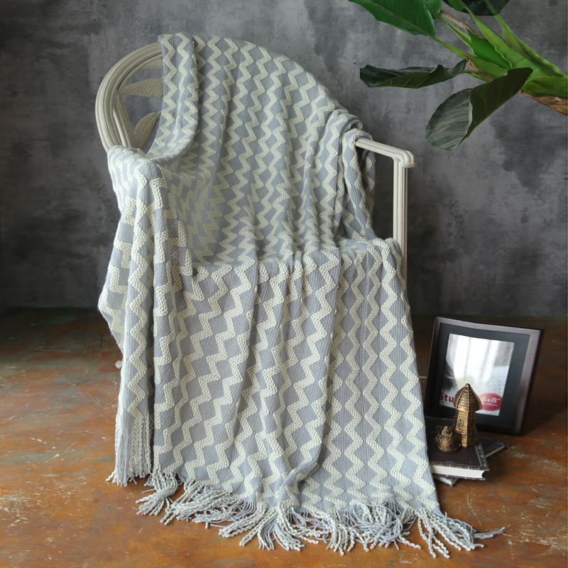 Knitted Wool Blanket Cashmere Blanket - Sluxe Fashions
