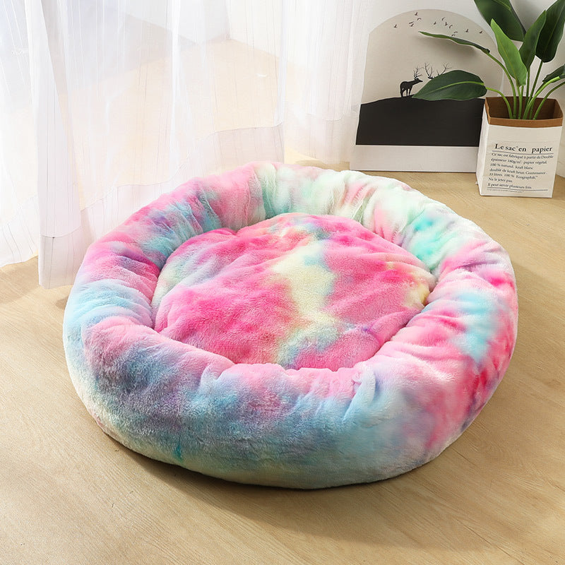 Dog Beds For Small Dogs Round Plush Cat Litter Kennel Pet Nest Mat Puppy Beds - Sluxe Global
