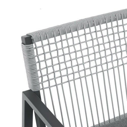 Outdoor Dining Chair Set Of 2, Aluminum Rope , Outdoor Armchair Seating For Patio Backyard Poolside Balcony, Cushion Included - Sluxe Global