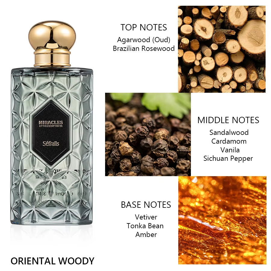 Sefralls Noir Wood Night Perfume Woody Fragrance Luxury Perfumes Woody Long Lasting Signature GRACEFUL Fragrance - Sluxe Fashions
