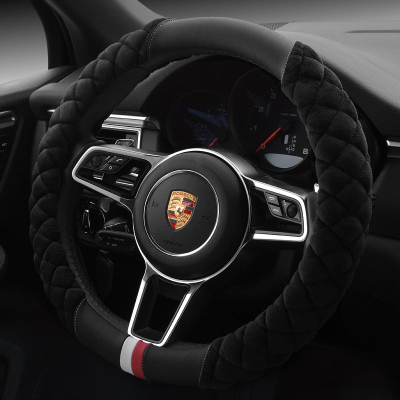 Universal Car Steering Wheel Cover Winter Decoration Cute 38cm Plush Footprint Auto Automobile Vehicle Steering Wheel Protector - Sluxe Fashions