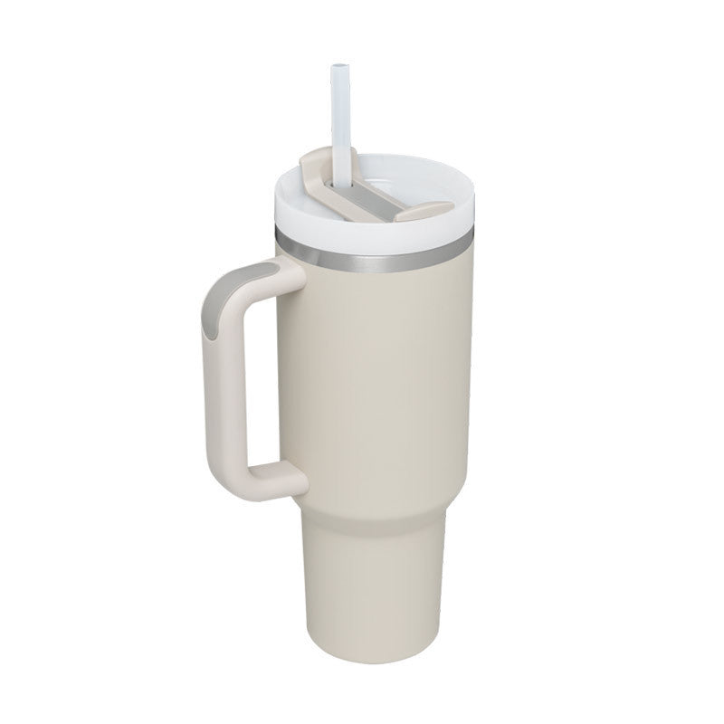 40 Oz Tumbler With Handle Straw Insulated, Stainless Steel Spill Proof Vacuum Coffee Cup Tumbler With Lid Tapered Mug Gifts For Valentine Lover Suitable For Car Gym Office Travel - Sluxe Fashions