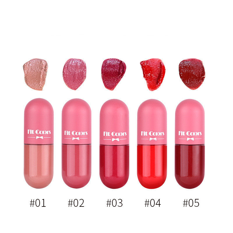 Mini Capsule Lip Color 5 Color Case Velvet Matte Non Staining Cup Color - Sluxe Fashions