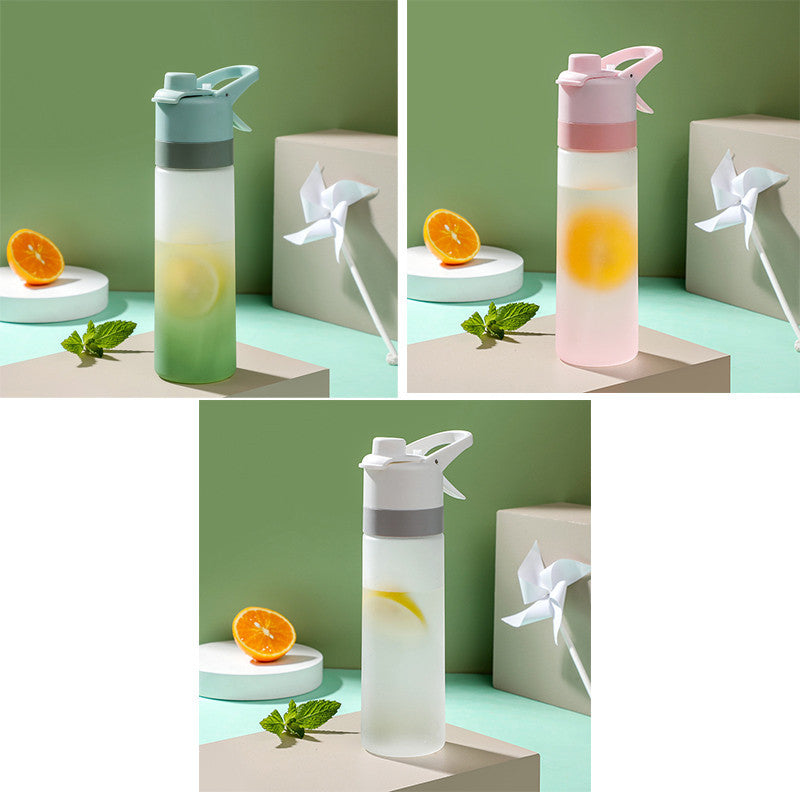 Spray Water Bottle For Girls Outdoor Sport Fitness Water Cup Large Capacity Spray Bottle Drinkware Travel Bottles Kitchen Gadgets - Sluxe Fashions