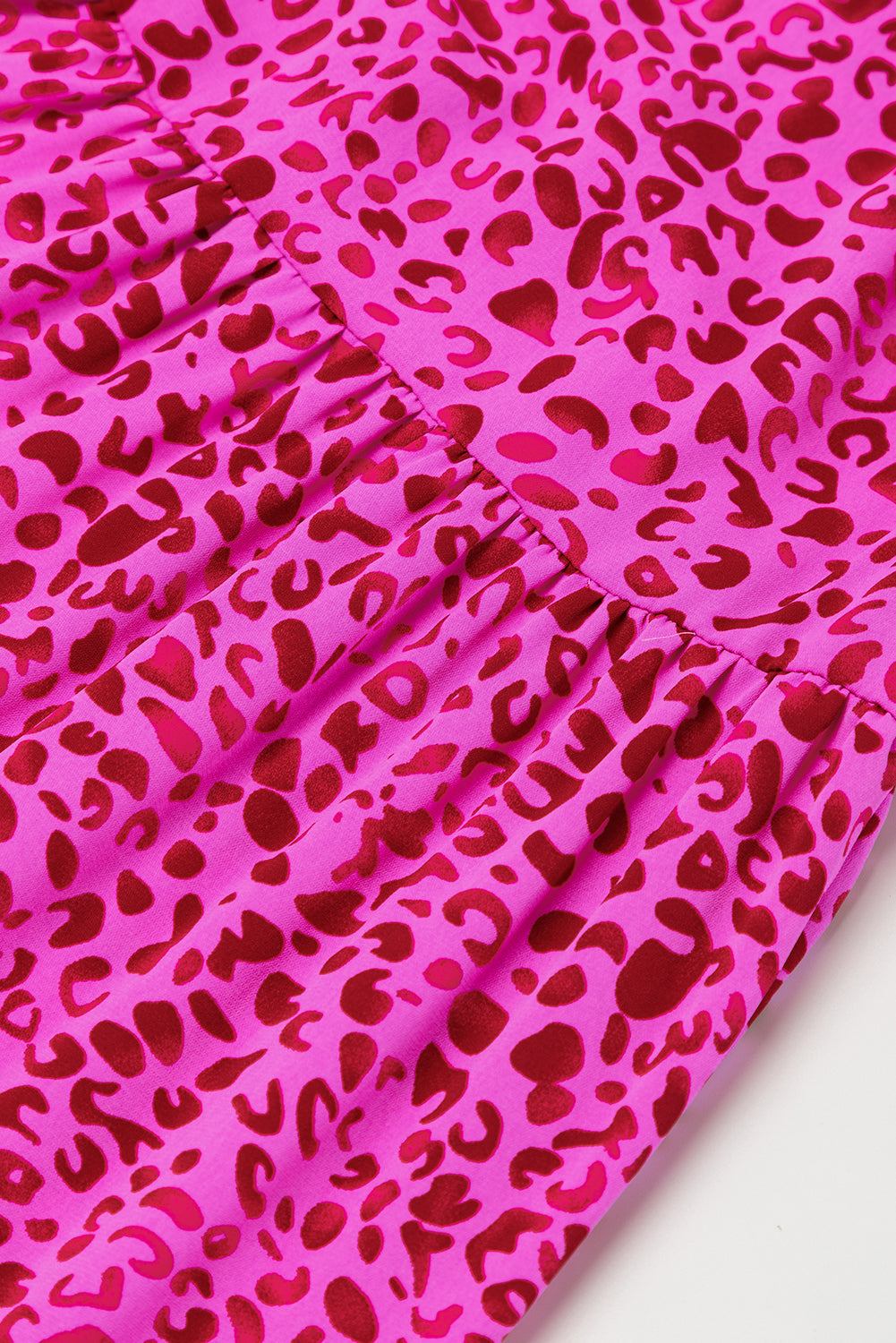 Rose Red Leopard Print Ruffle Sleeveless Maxi Dress - Sluxe Fashions