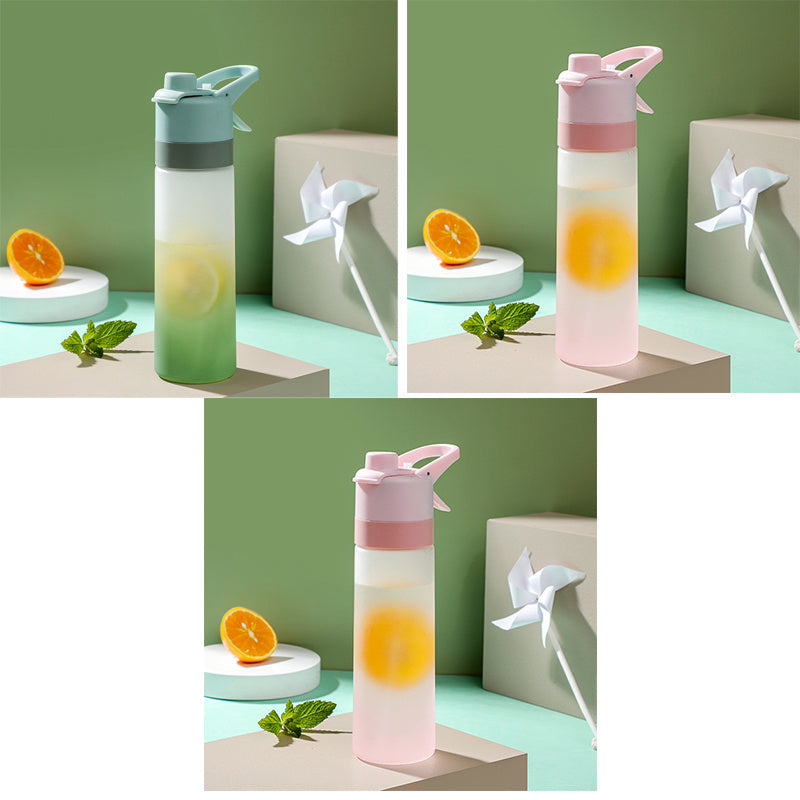 Spray Water Bottle For Girls Outdoor Sport Fitness Water Cup Large Capacity Spray Bottle Drinkware Travel Bottles Kitchen Gadgets - Sluxe Fashions