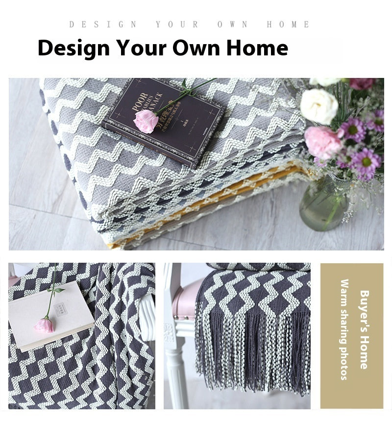 Knitted Wool Blanket Cashmere Blanket - Sluxe Fashions