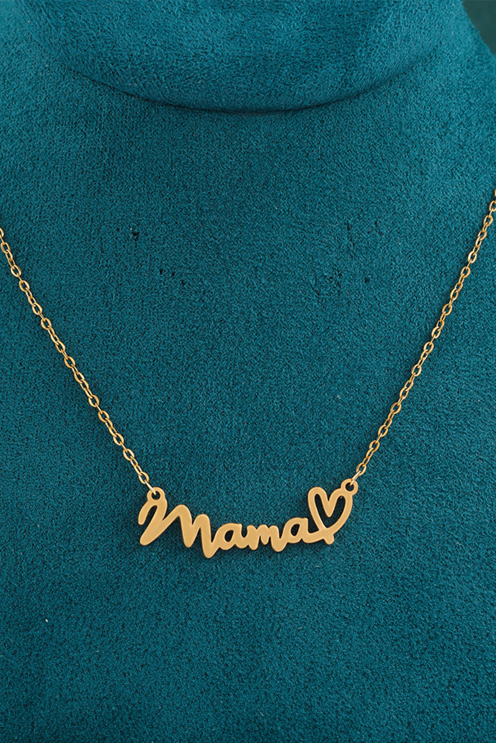 Gold Mama Letter Heart Pattern Necklace - Sluxe Fashions