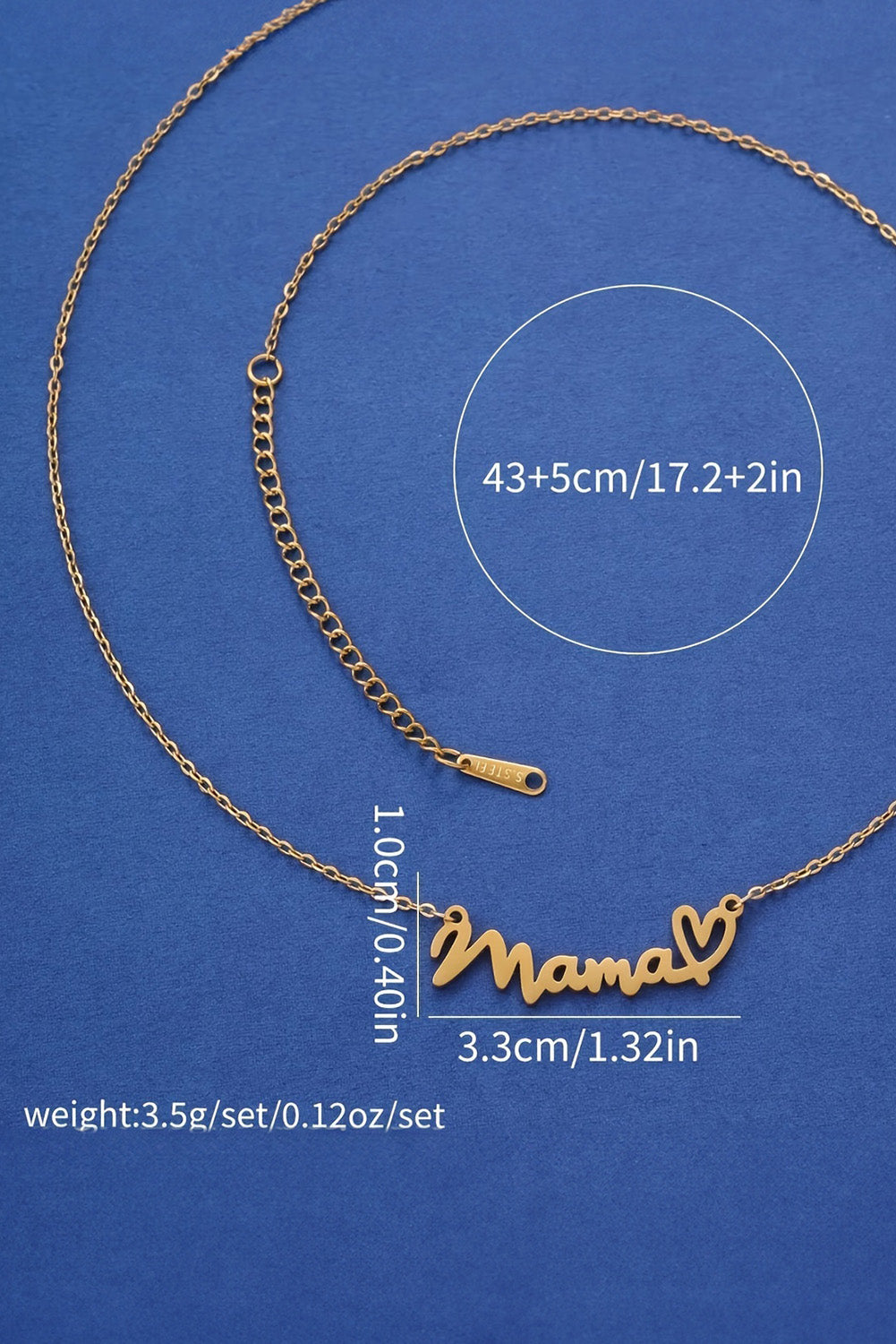 Gold Mama Letter Heart Pattern Necklace - Sluxe Fashions