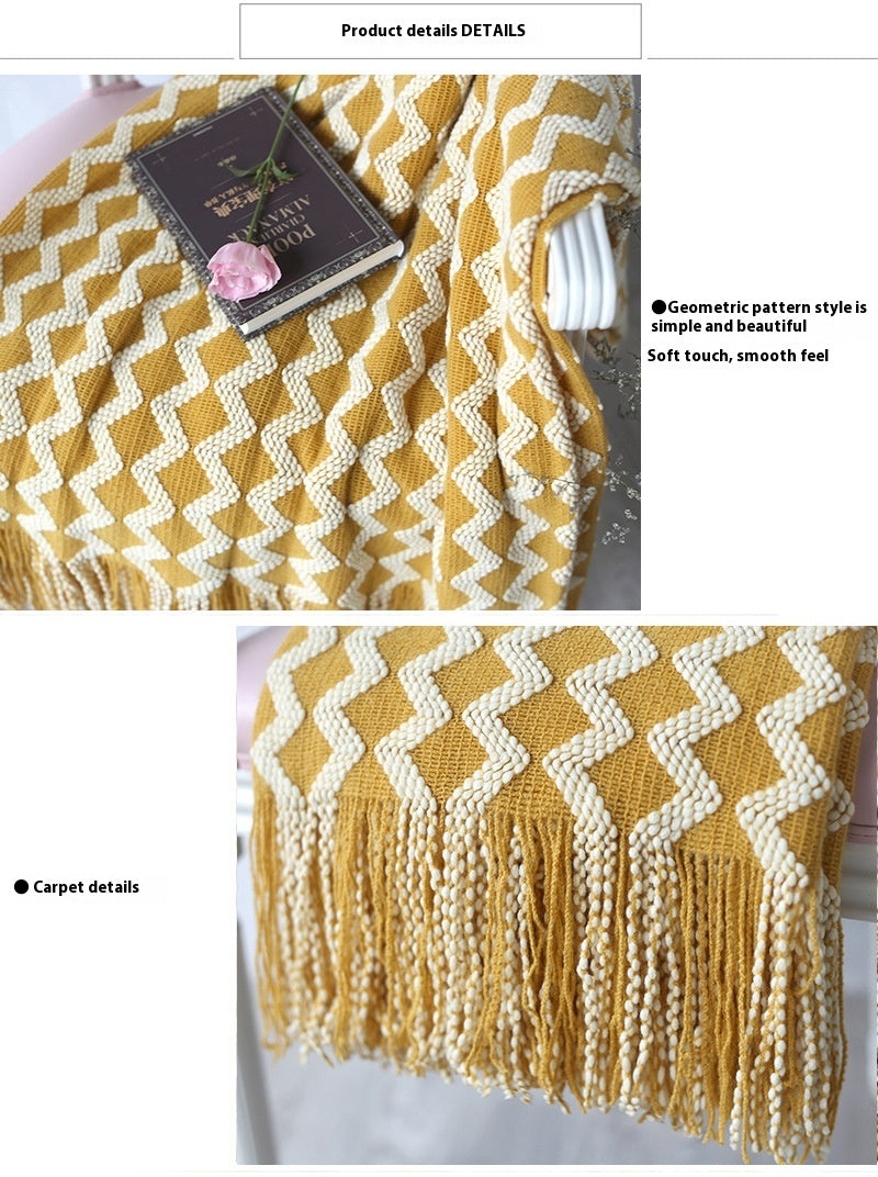 Knitted Wool Blanket Cashmere Blanket - Sluxe Fashions