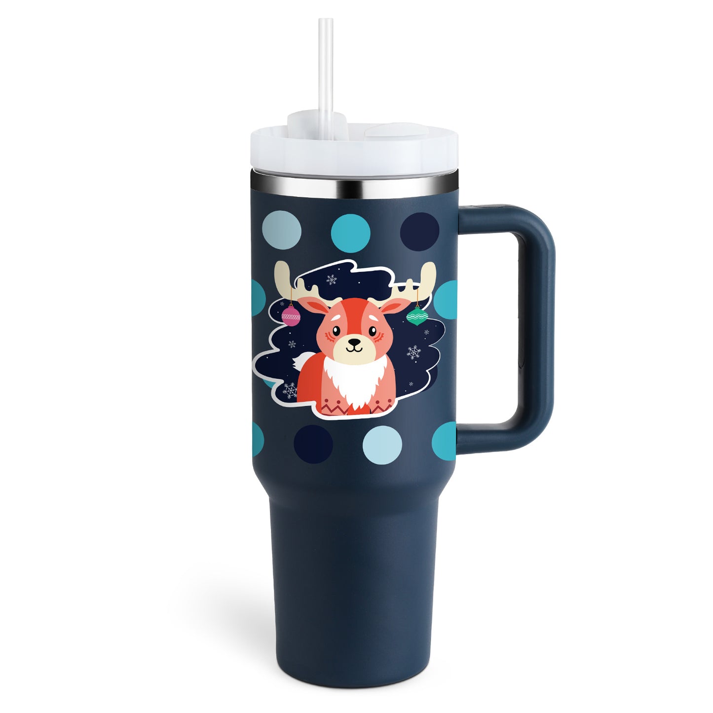 40 Oz Tumbler With Handle Straw Insulated, Stainless Steel Spill Proof Vacuum Coffee Cup Tumbler With Lid Tapered Mug Gifts For Valentine Lover Suitable For Car Gym Office Travel - Sluxe Fashions
