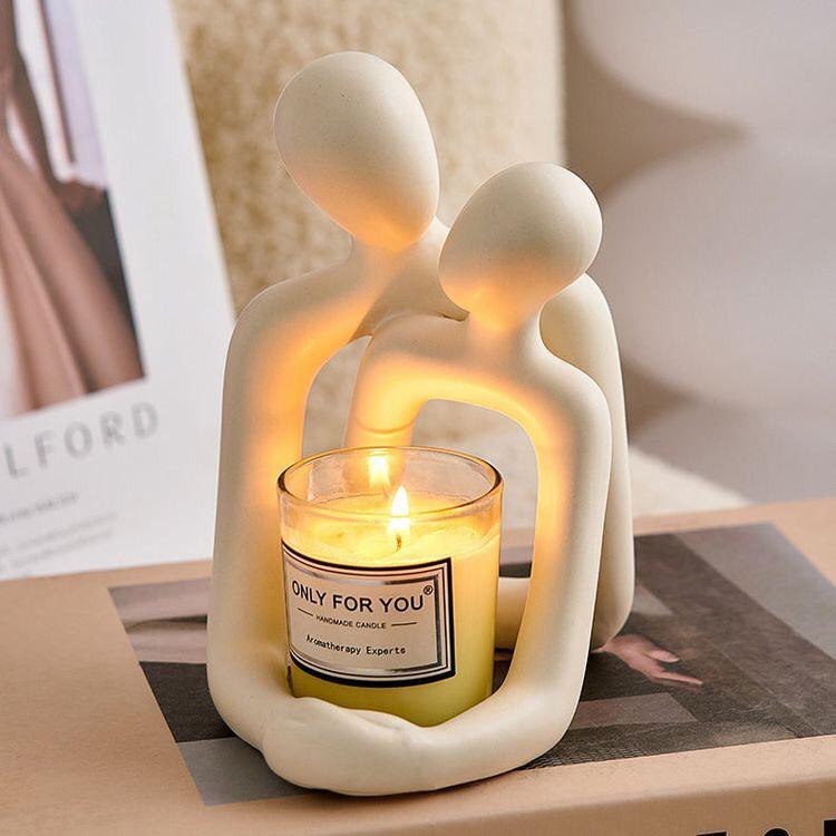 Heartwarming Loving Couple Resin Statue - A Timeless Modern Home Decor Accent For Bookshelves, Office Desks, And Nightstands Valentine's Day Gift - Sluxe Fashions