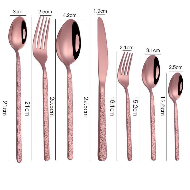 Embossed Textured Handle Steak Cutlery Western Cutlery - Sluxe Fashions