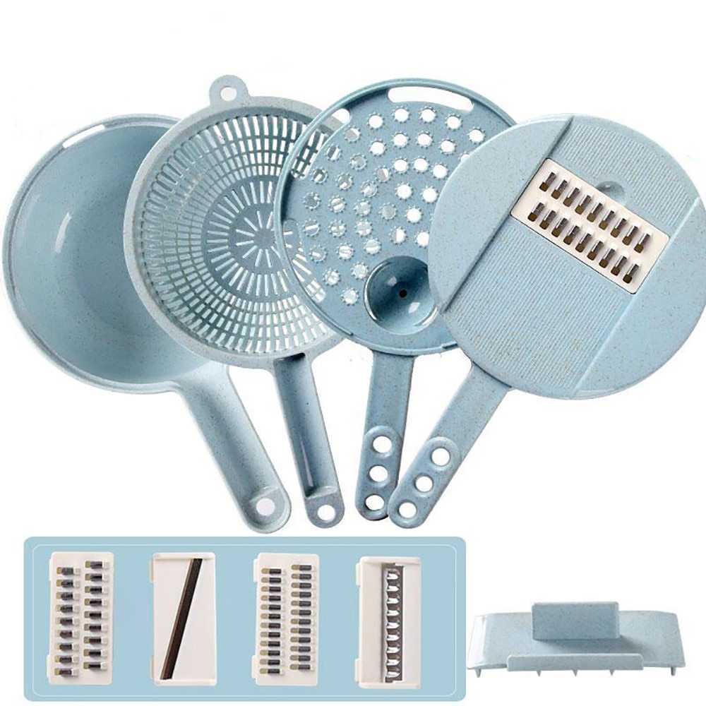 8 In 1 Mandoline Slicer Vegetable Slicer Potato Peeler Carrot Onion Grater With Strainer Vegetable Cutter Kitchen Accessories - Sluxe Fashions