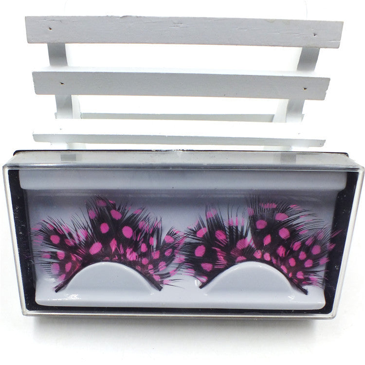 Two-color Color Matching Feather Eye Lashes - Sluxe Fashions