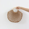 Woven Round Wooden Handle Casual Women's Handbag - Sluxe Fashions
