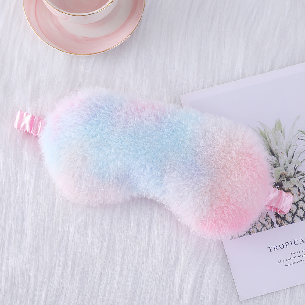 Rabbit Fur Eye Mask Autumn And Winter Comfortable Skin-friendly Artificial Silk Eye Shield Blackout Sleep - Sluxe Fashions