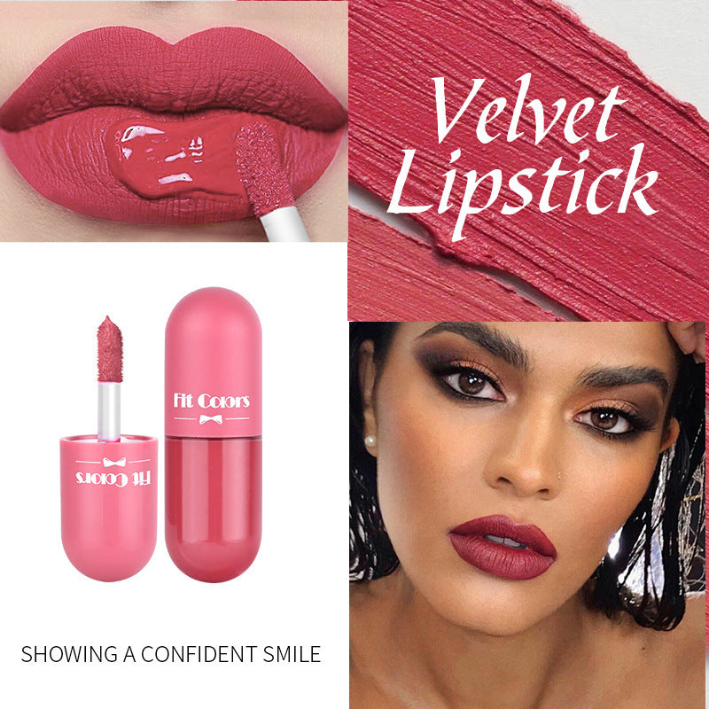 Mini Capsule Lip Color 5 Color Case Velvet Matte Non Staining Cup Color - Sluxe Fashions