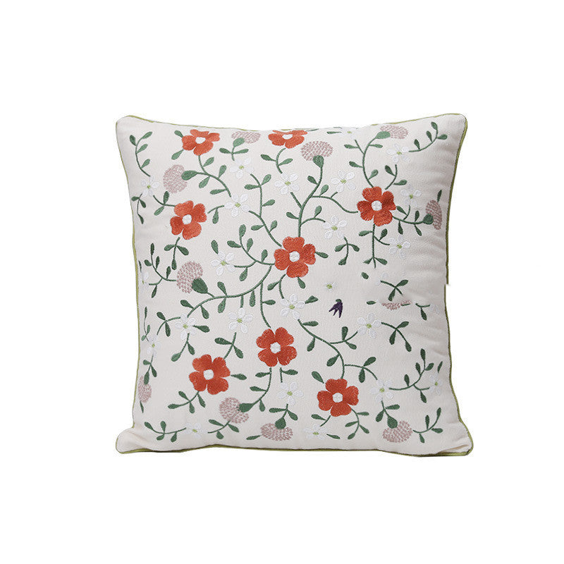 Home Embroidery Plants And Flowers Pillow - Sluxe Fashions