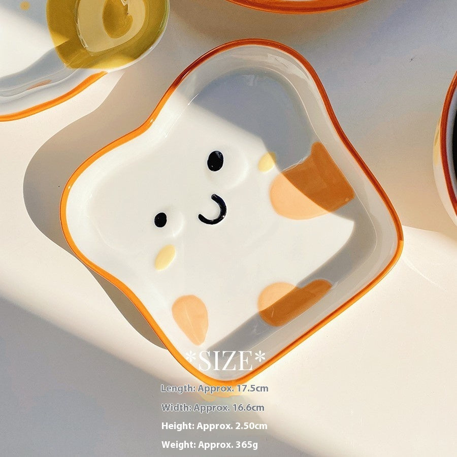 Cute Bread Ceramic Tableware Household Bowl Dessert Cookies - Sluxe Fashions