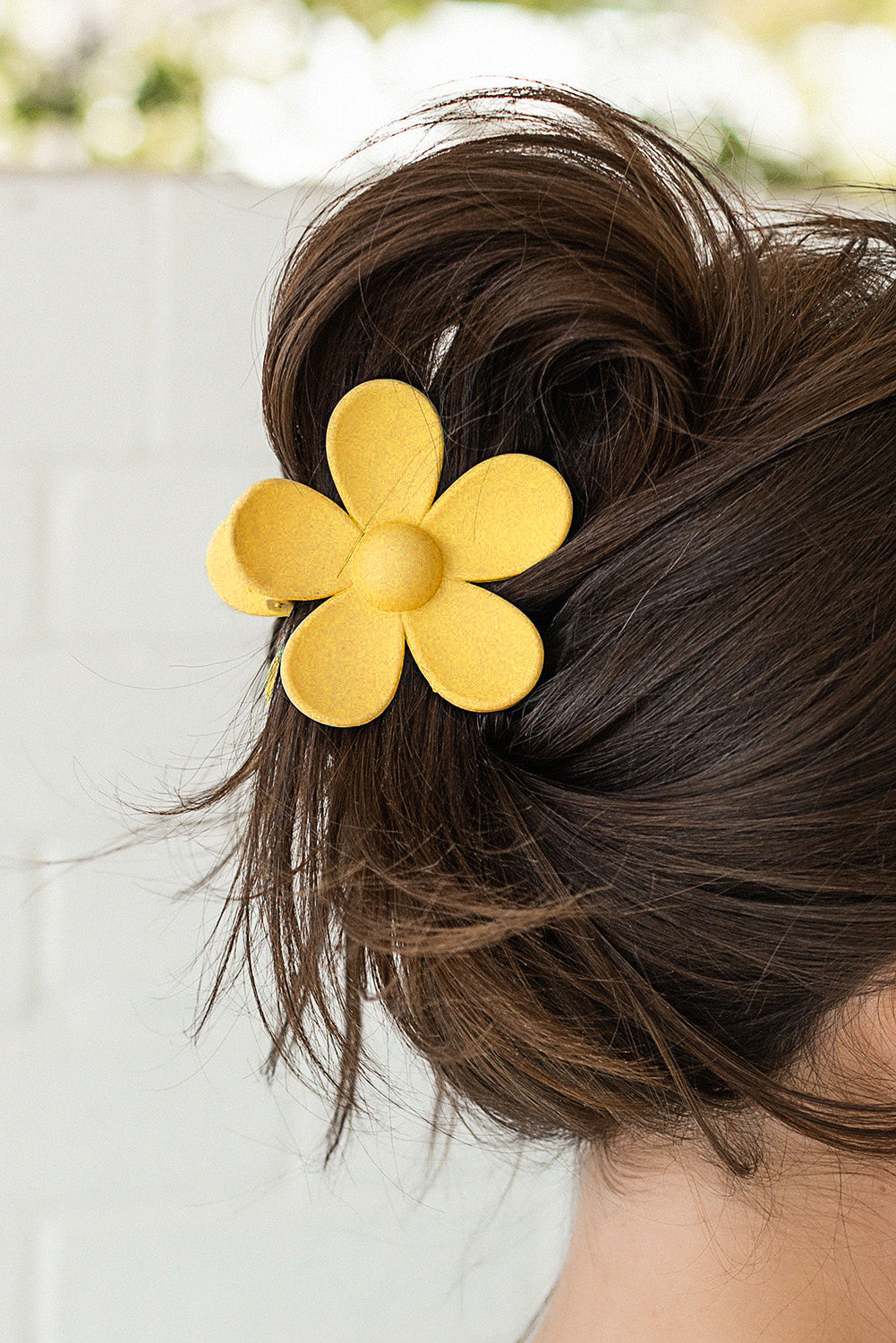 Yellow Flower Small Hair Claw Clip - Sluxe Fashions