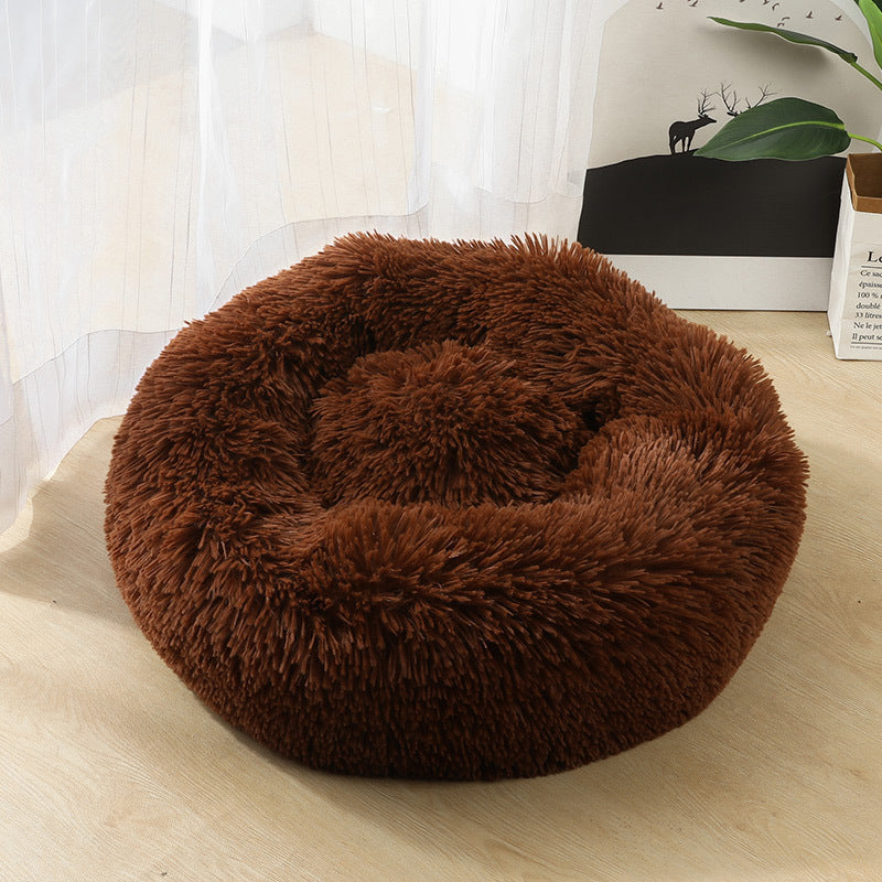 Dog Beds For Small Dogs Round Plush Cat Litter Kennel Pet Nest Mat Puppy Beds - Sluxe Global