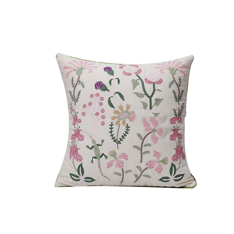 Home Embroidery Plants And Flowers Pillow - Sluxe Fashions