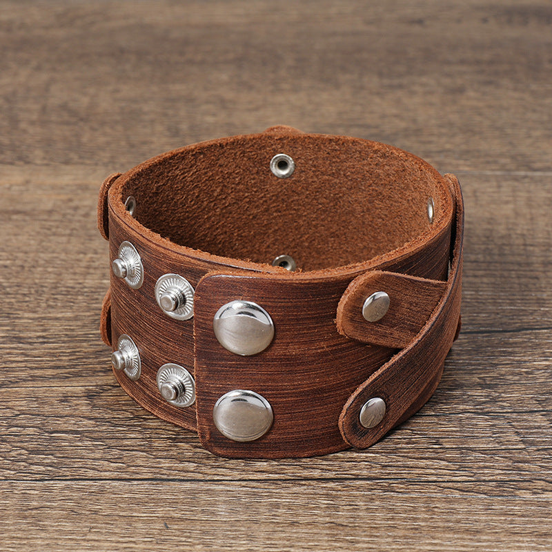 Simple Retro And Old Multi-layer Leather Bracelet - Sluxe Fashions