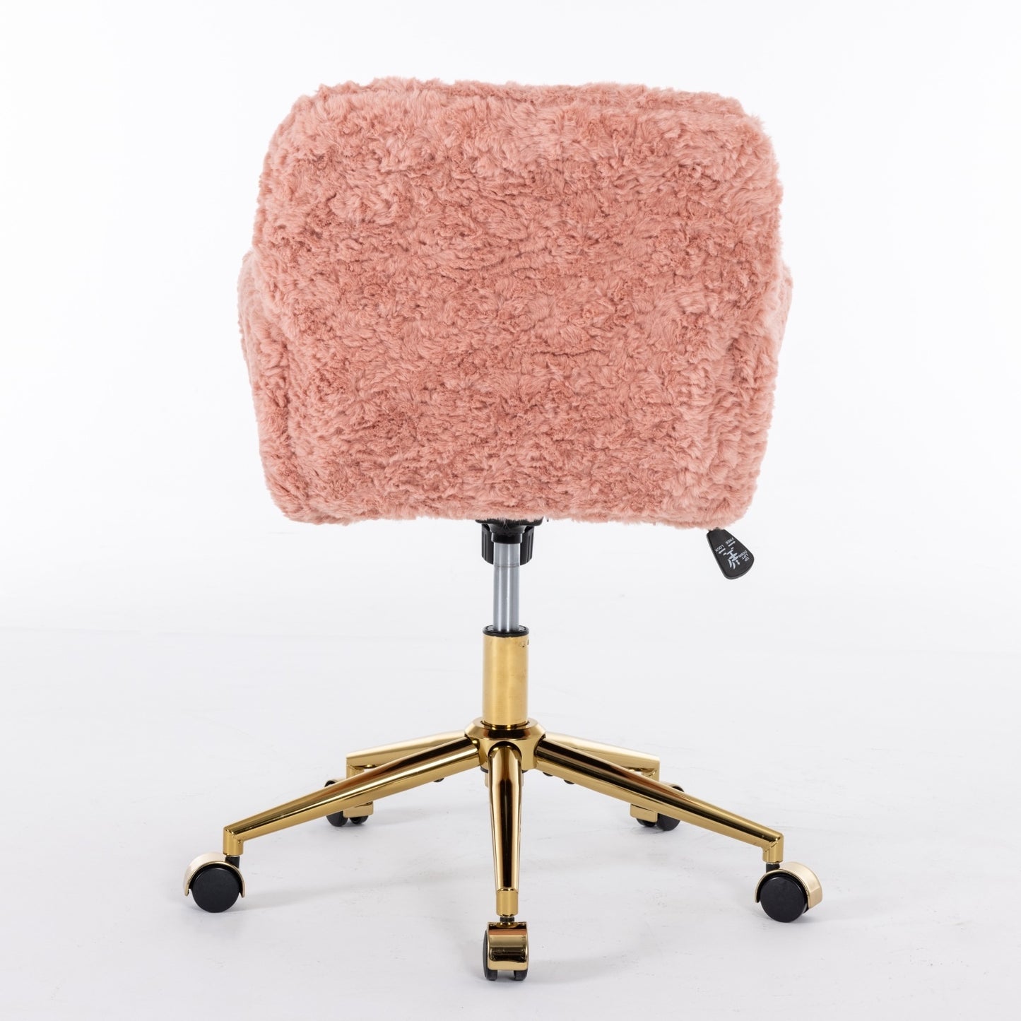 A&A Furniture Artificial Rabbit Hair Office Chair With Gold Base, Adjustable - Sluxe Global