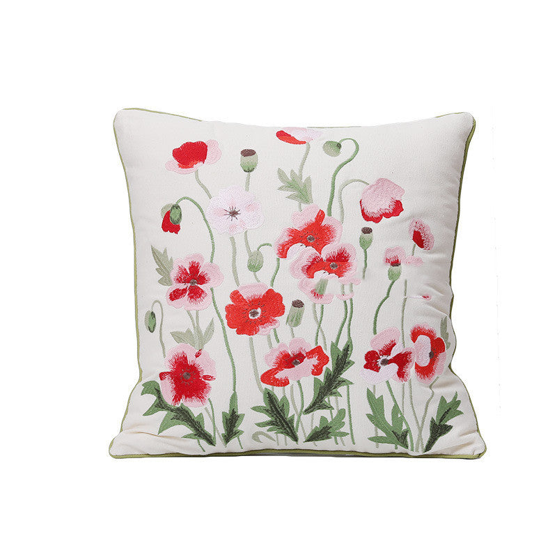 Home Embroidery Plants And Flowers Pillow - Sluxe Fashions
