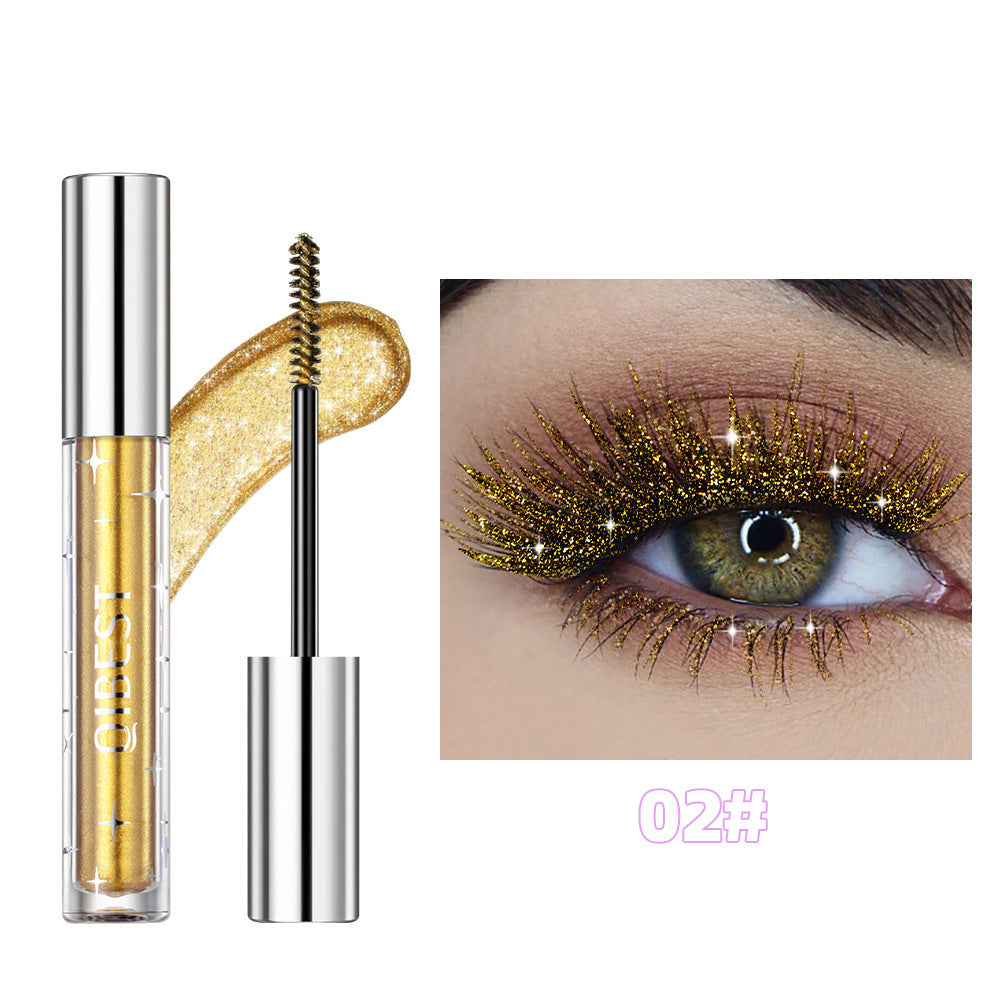 Violet Glitter Lash Mascara Diamond Mascara Thick Shiny Eyelash Curling Extension Makeup Waterproof Fast Dry Sequins Eye Black - Sluxe Fashions