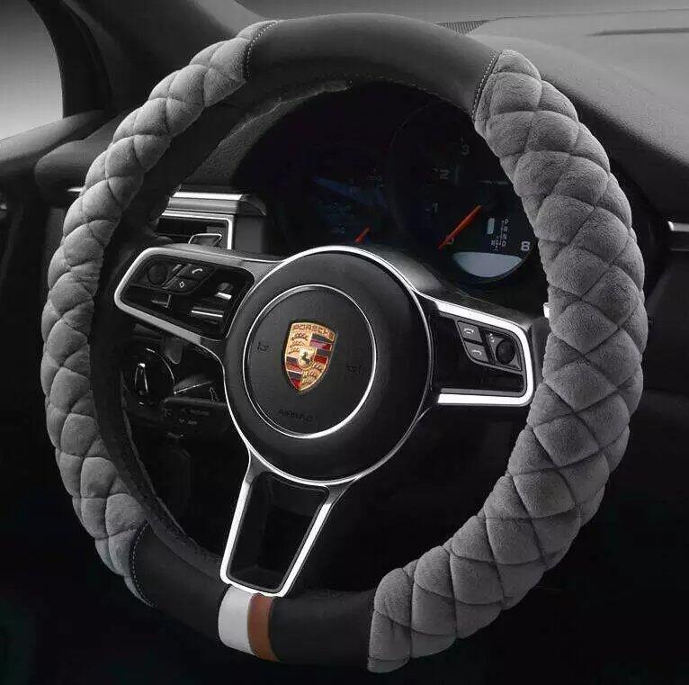 Universal Car Steering Wheel Cover Winter Decoration Cute 38cm Plush Footprint Auto Automobile Vehicle Steering Wheel Protector - Sluxe Fashions