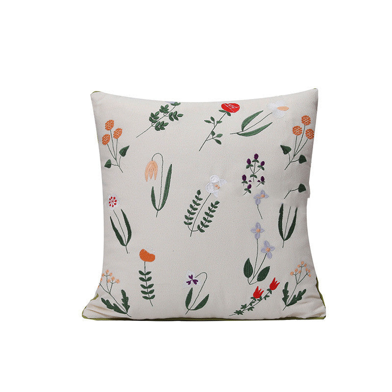 Home Embroidery Plants And Flowers Pillow - Sluxe Fashions