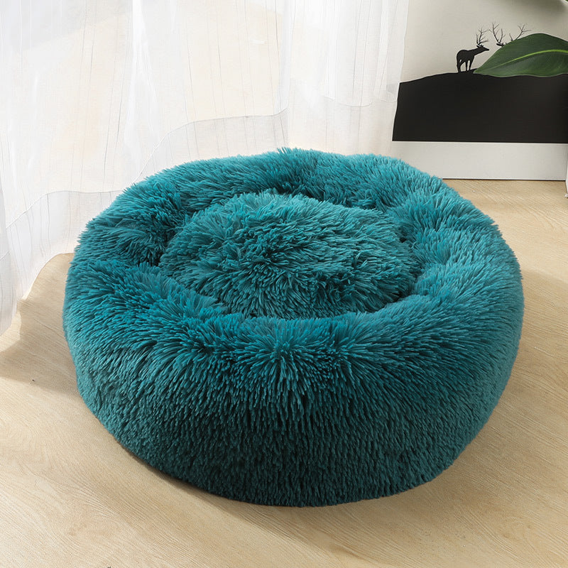 Dog Beds For Small Dogs Round Plush Cat Litter Kennel Pet Nest Mat Puppy Beds - Sluxe Global